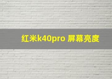 红米k40pro 屏幕亮度